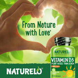 NATURELO Vegan Vitamin D3 5000 IU back view of packaging