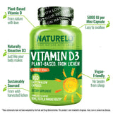 NATURELO Vegan Vitamin D3 5000 IU capsule close-up
