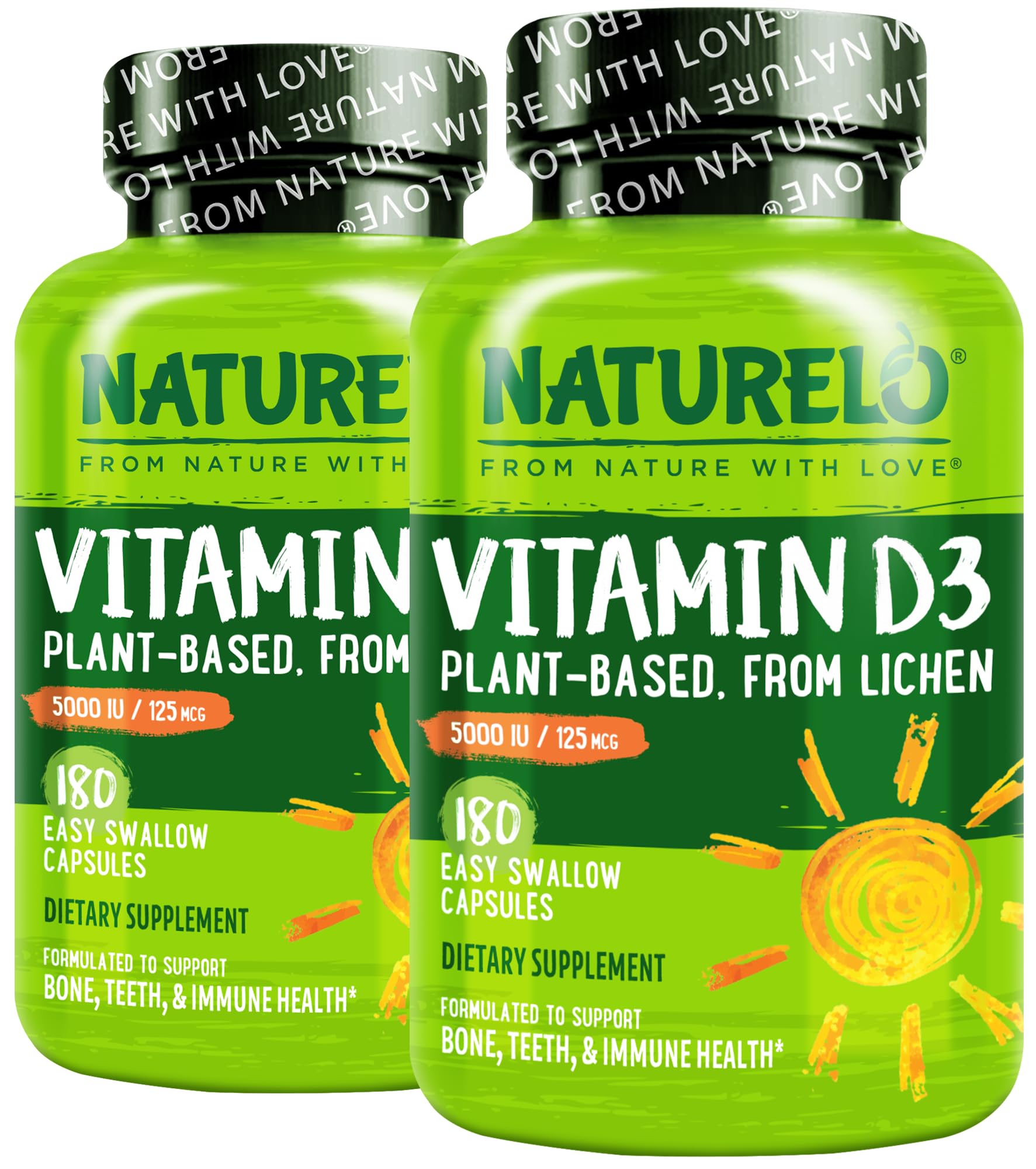 NATURELO Vegan Vitamin D3 5000 IU front view of packaging