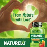 NATURELO Vitamin C Supplement capsules in a hand