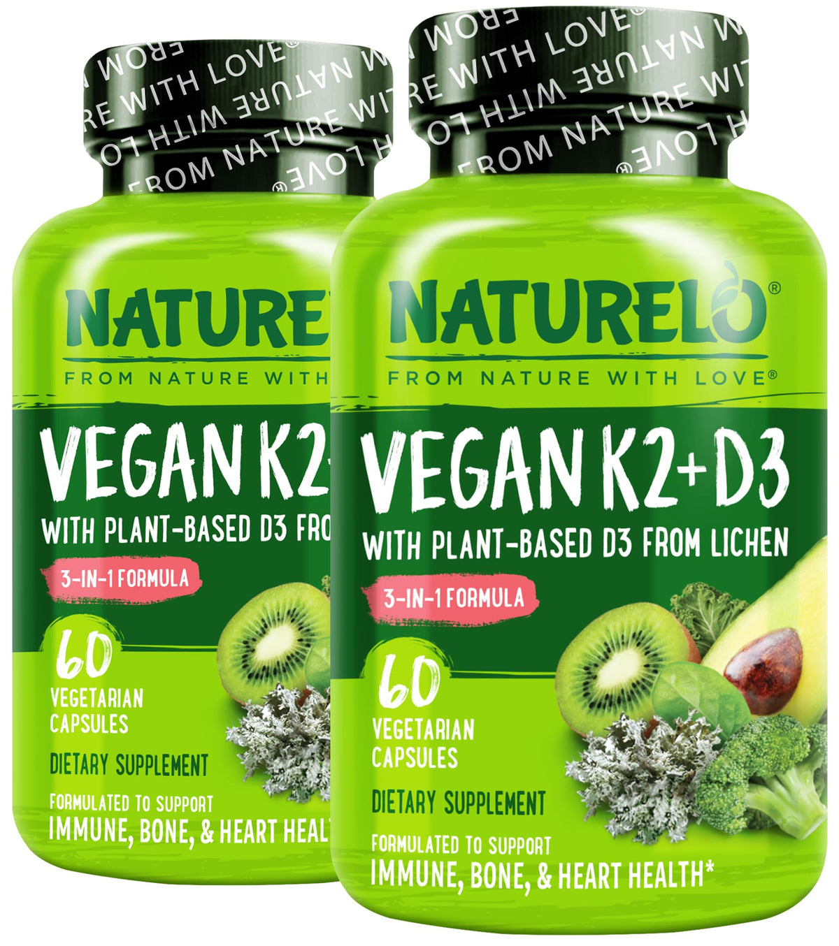 NATURELO Vitamin D3 & K2 Combination 109g front view