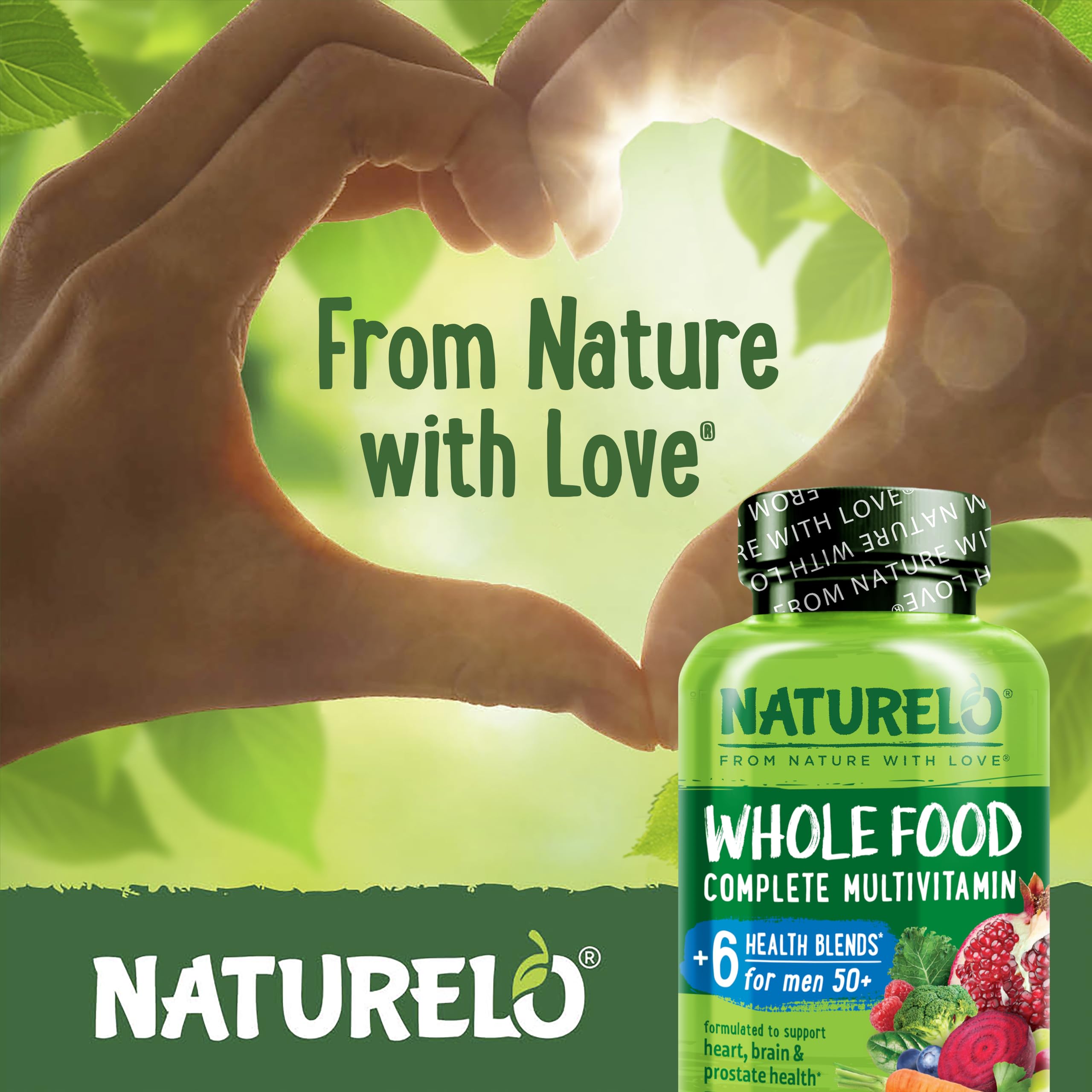 NATURELO Whole Food Multivitamin for Men capsule close-up