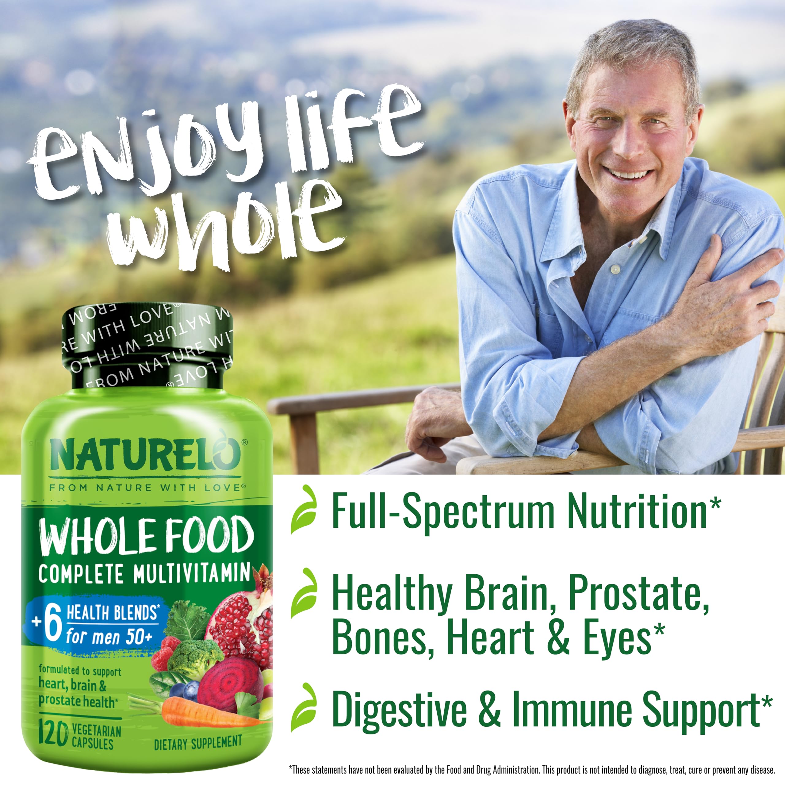 NATURELO Whole Food Multivitamin for Men ingredients list