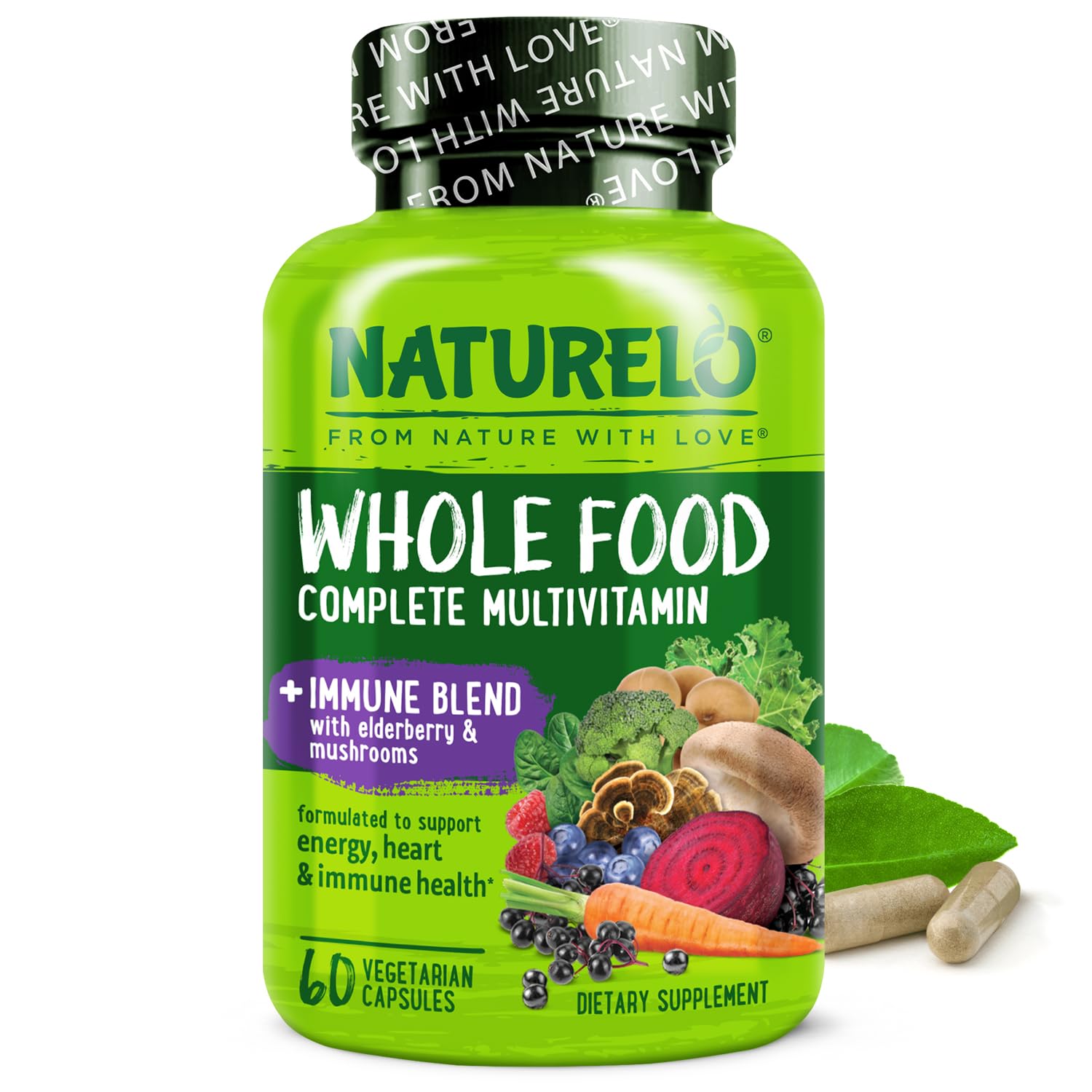 NATURELO Whole Food Multivitamin front view of packaging