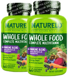 NATURELO Whole Food Multivitamin front view with capsule bottle