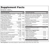 NATURELO Women's Multivitamin back view with ingredient list
