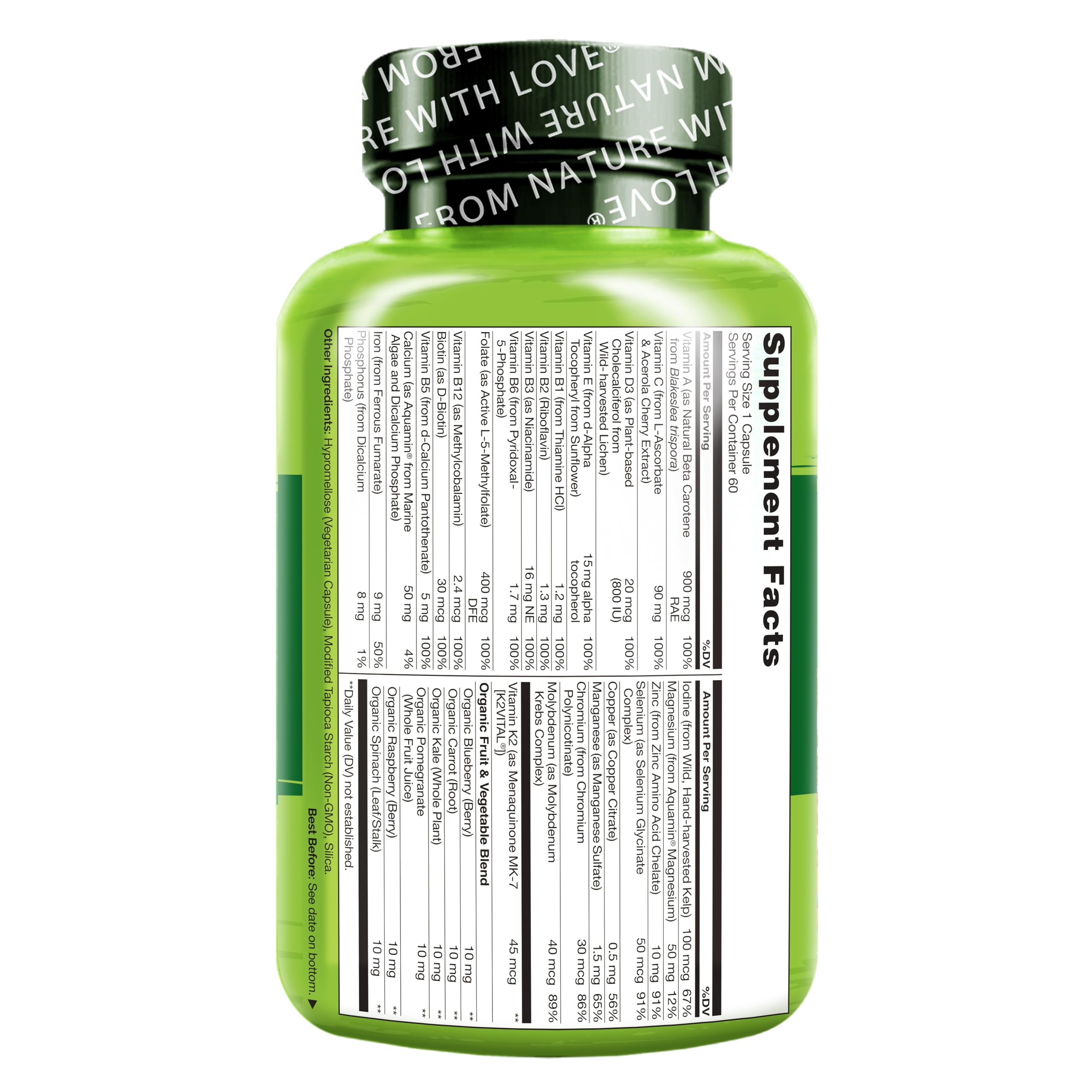 NATURELO Women's Multivitamin displayed with measuring spoon