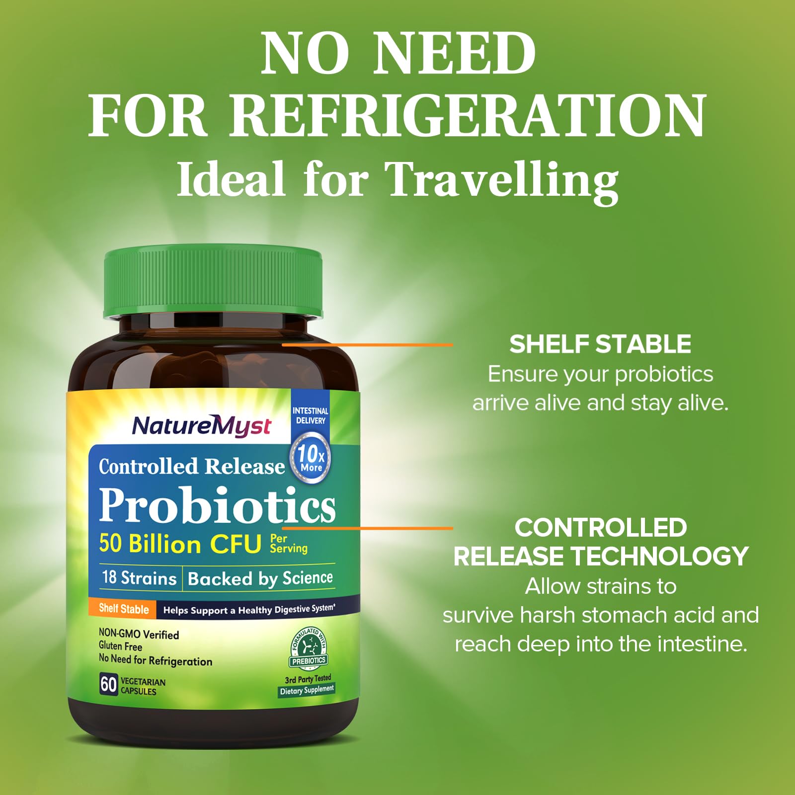 NatureMyst Probiotics ingredient list on packaging