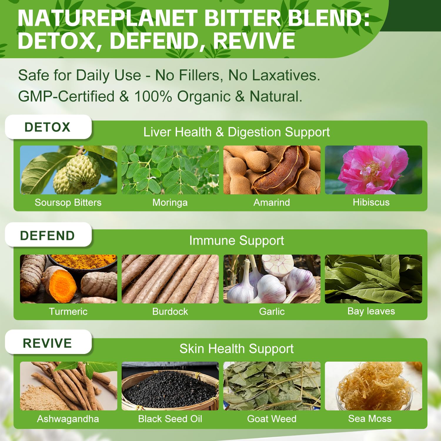 NaturePlanet 12-in-1 Herbal Supplement Capsules packaging
