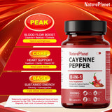 NaturePlanet Organic Cayenne Pepper Capsules 250mg bottle and capsules