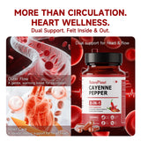 NaturePlanet Organic Cayenne Pepper Capsules on a wooden table