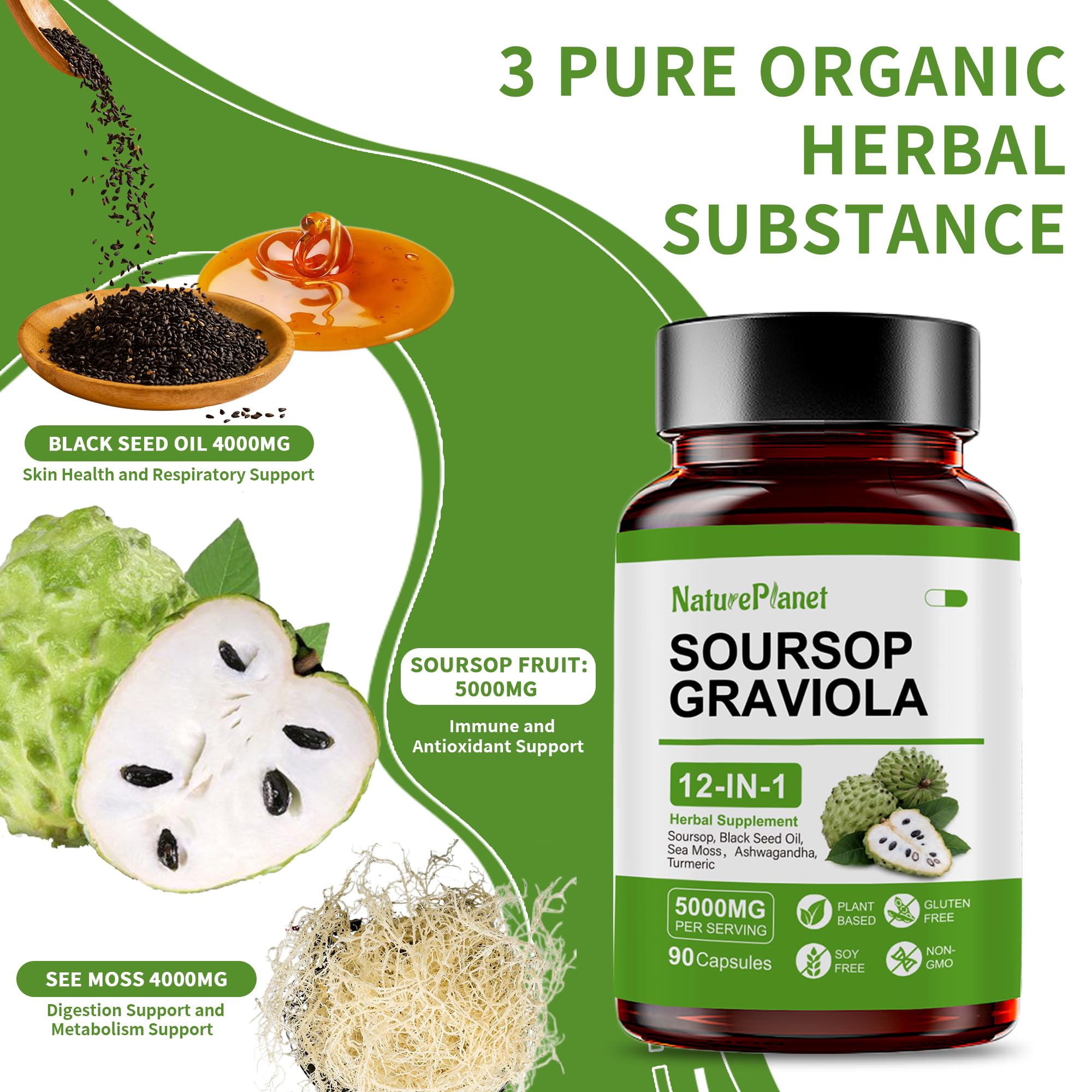 NaturePlanet Soursop Graviola Drops packaging details