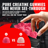 Natures Aid Creatine Monohydrate Gummies back view showing ingredients