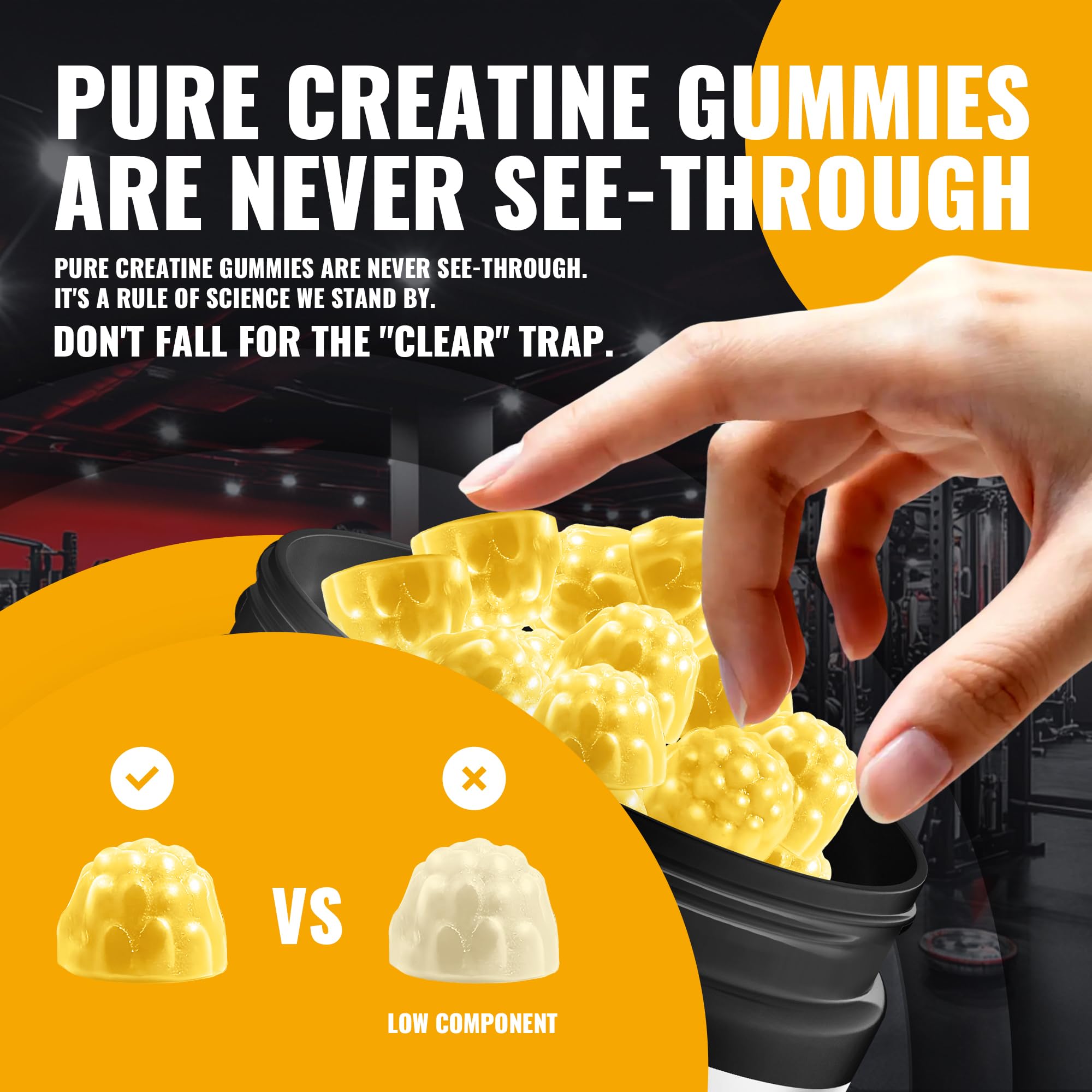 Natures Aid Creatine Monohydrate Gummies bottle side view