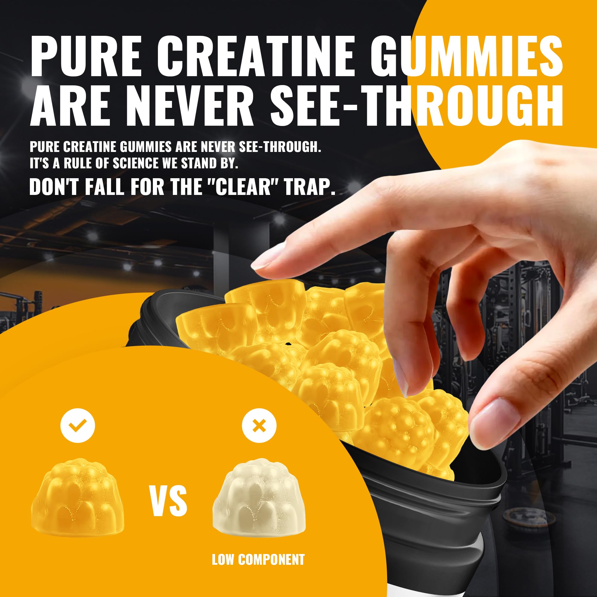 Natures Aid Creatine Monohydrate Gummies bottle side view