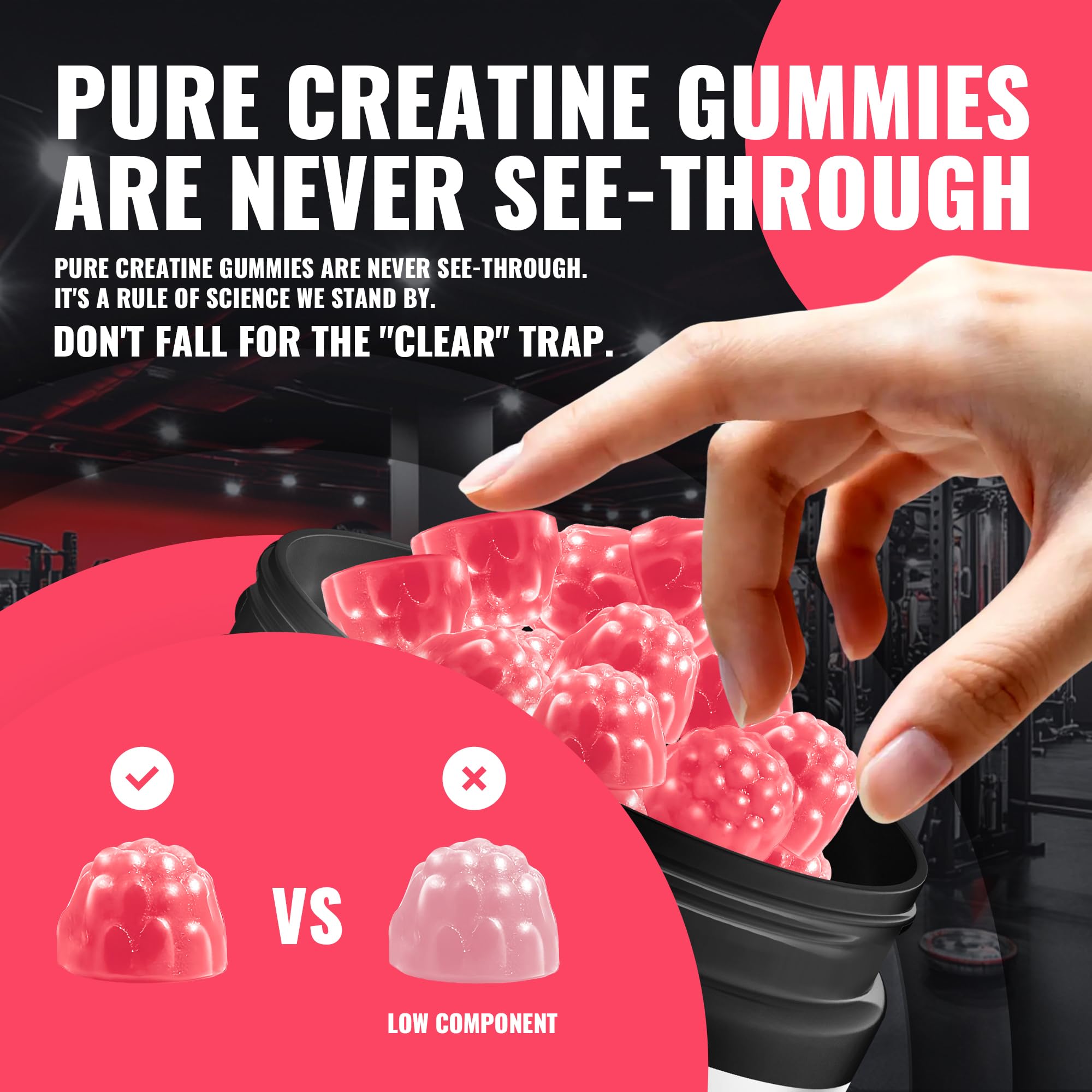 Natures Aid Creatine Monohydrate Gummies close-up of gummies