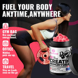 Natures Aid Creatine Monohydrate Gummies displayed with fitness gear