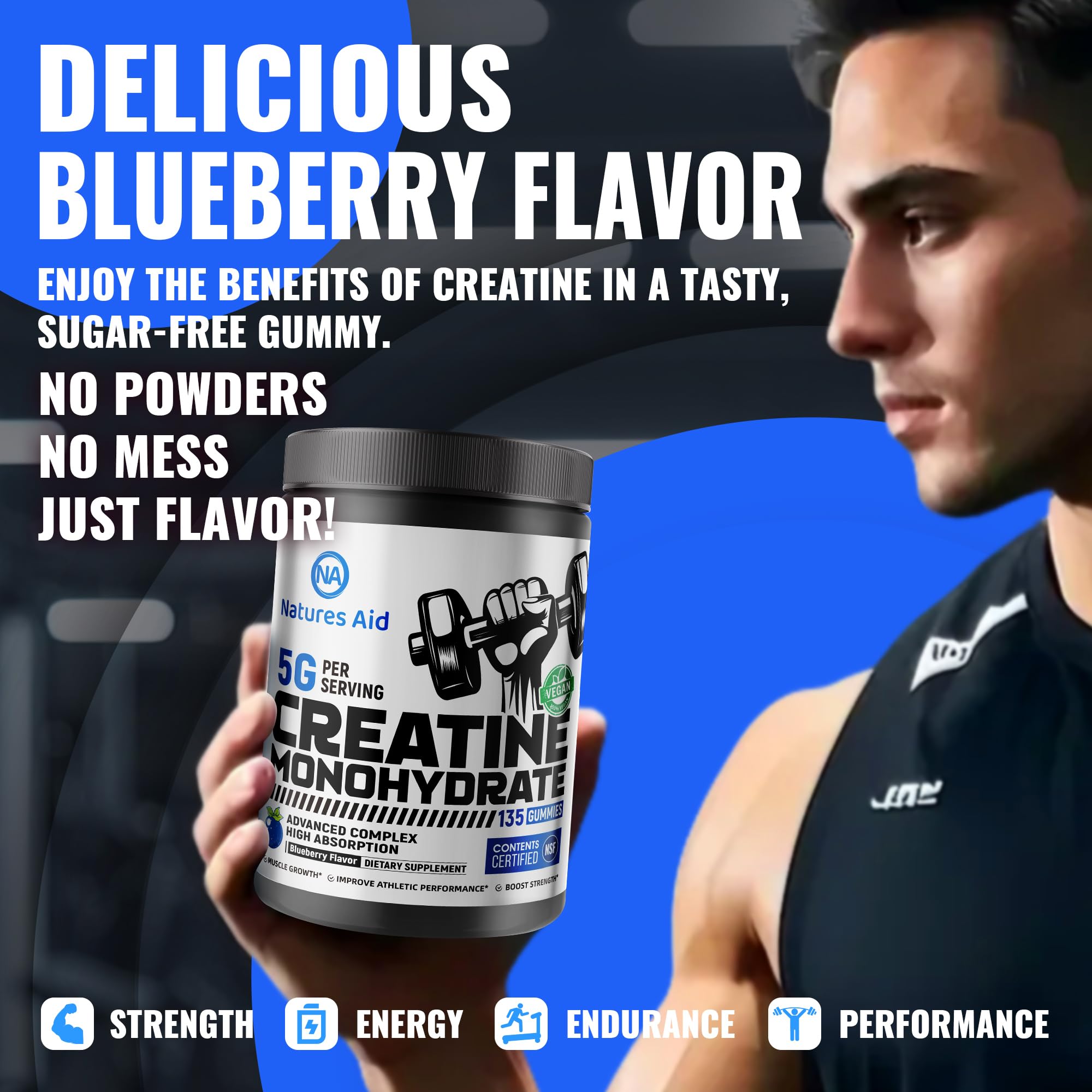 Natures Aid Creatine Monohydrate Gummies ingredients list