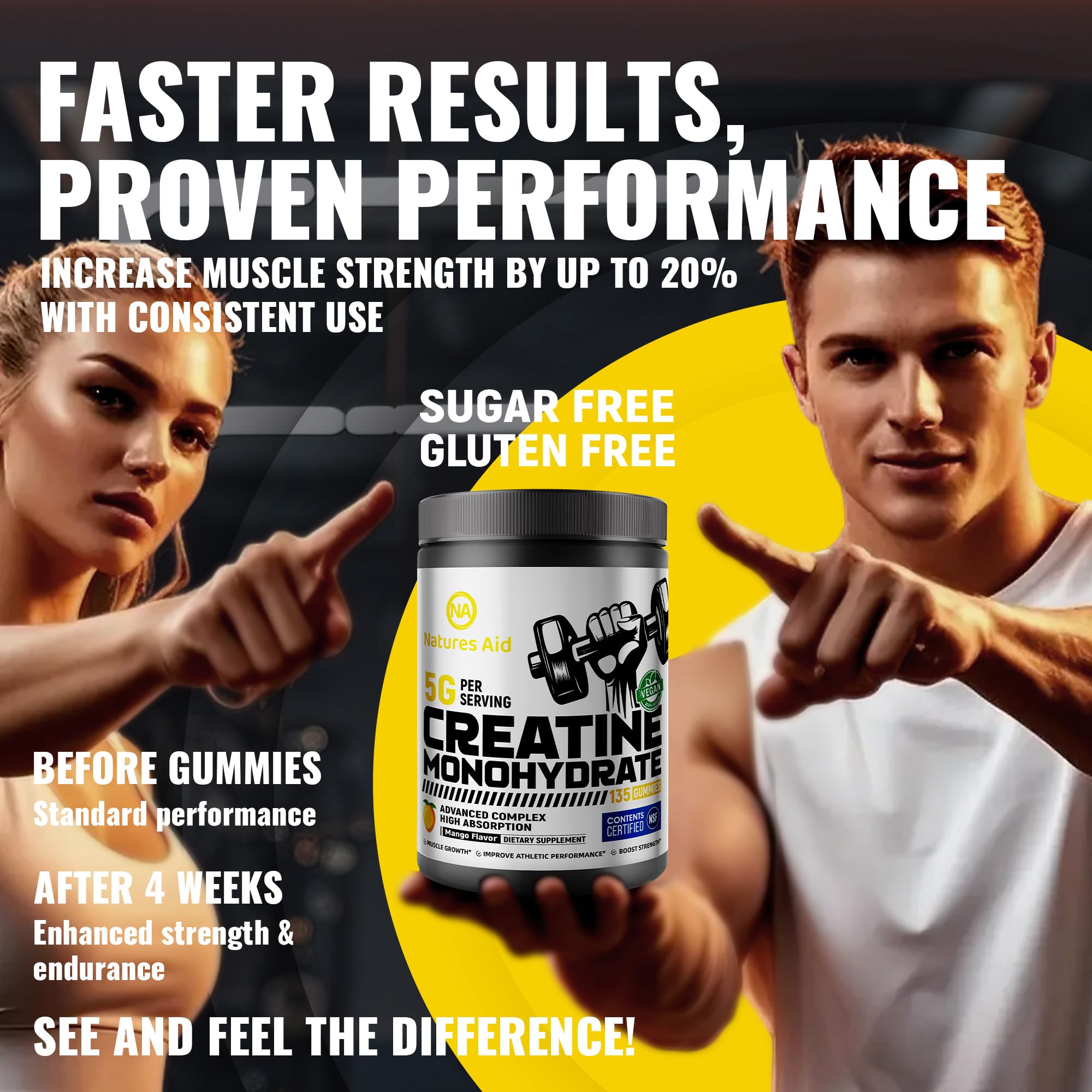 Natures Aid Creatine Monohydrate Gummies lifestyle scene