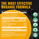 Natures Aid Creatine Monohydrate Gummies nutritional information label