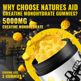 Natures Aid Creatine Monohydrate Gummies side view showing gummies