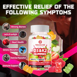 Natures Aid D3K2 Gummies displayed on a wooden table