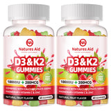 Natures Aid D3K2 Gummies front view with packaging