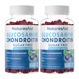 Natures Aid Glucosamine Chondroitin Gummies front view with packaging