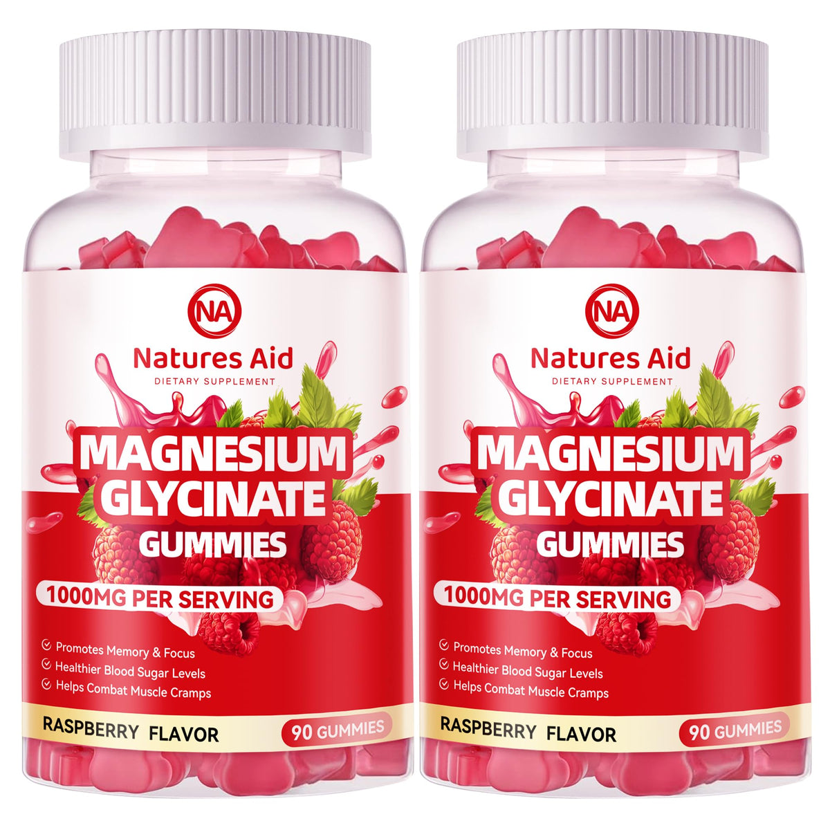 Natures Aid Magnesium Glycinate Gummies 1000mg front view