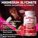 Natures Aid Magnesium Glycinate Gummies 1000mg with natural raspberry flavour