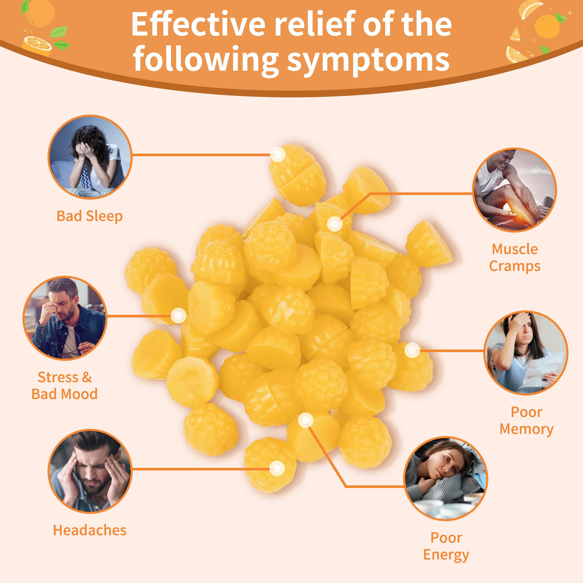 Natures Aid Magnesium Gummies 1000mg close-up of gummies