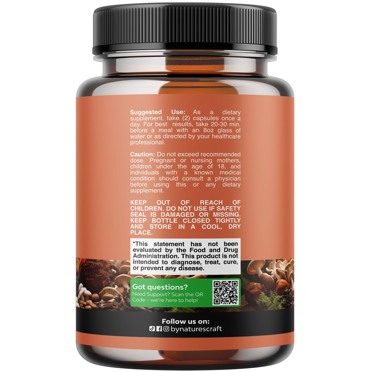 Natures Craft 10X Mushroom Blend Supplement side view