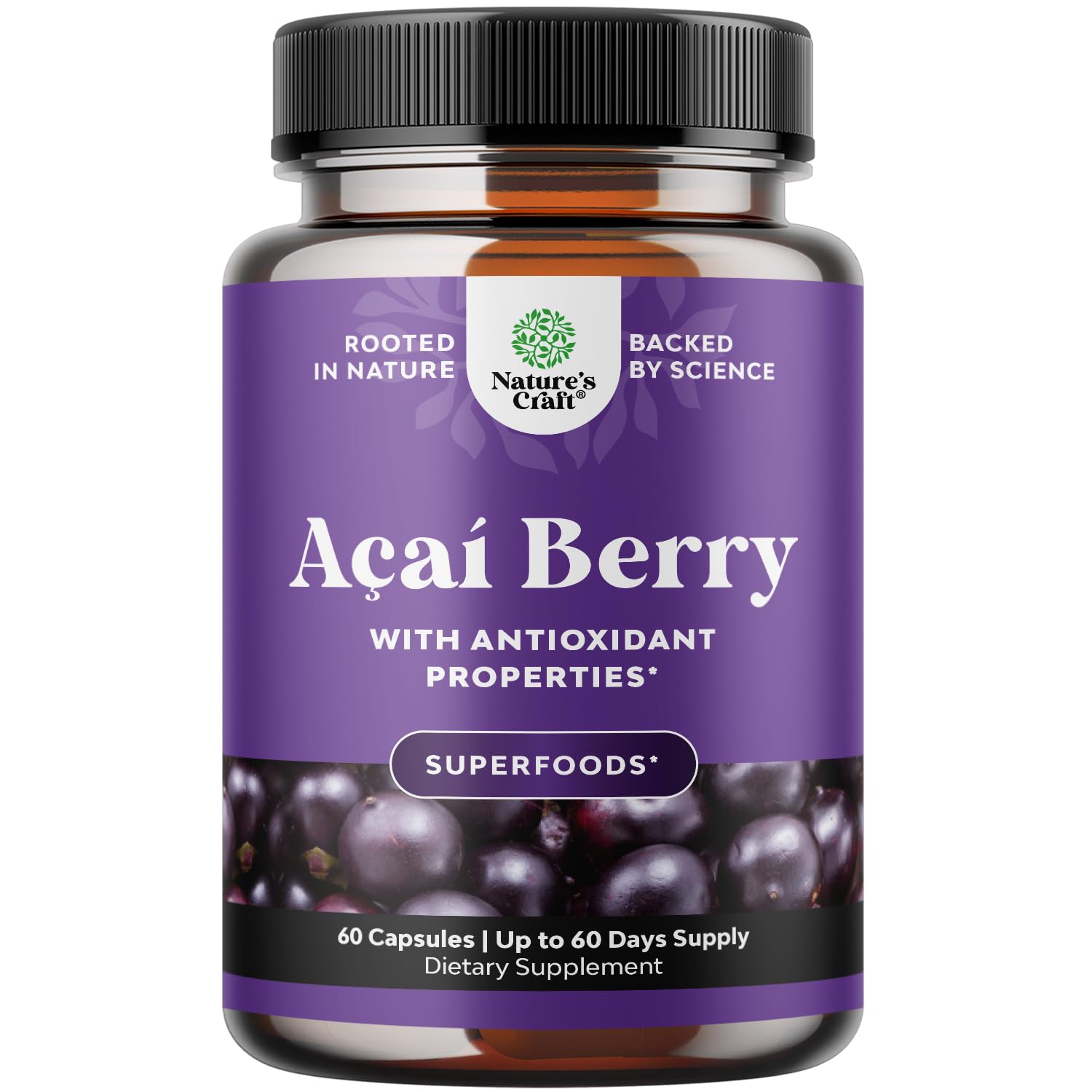 Natures Craft Acai Berry Supplement 23g front view