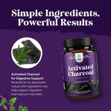 Natures Craft Activated Charcoal Capsules showing capsule size