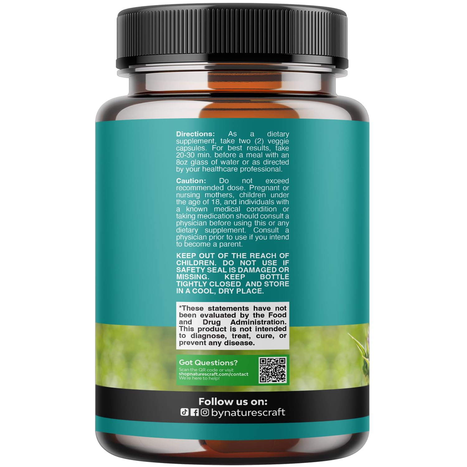 Natures Craft Artichoke Extract Capsules side view