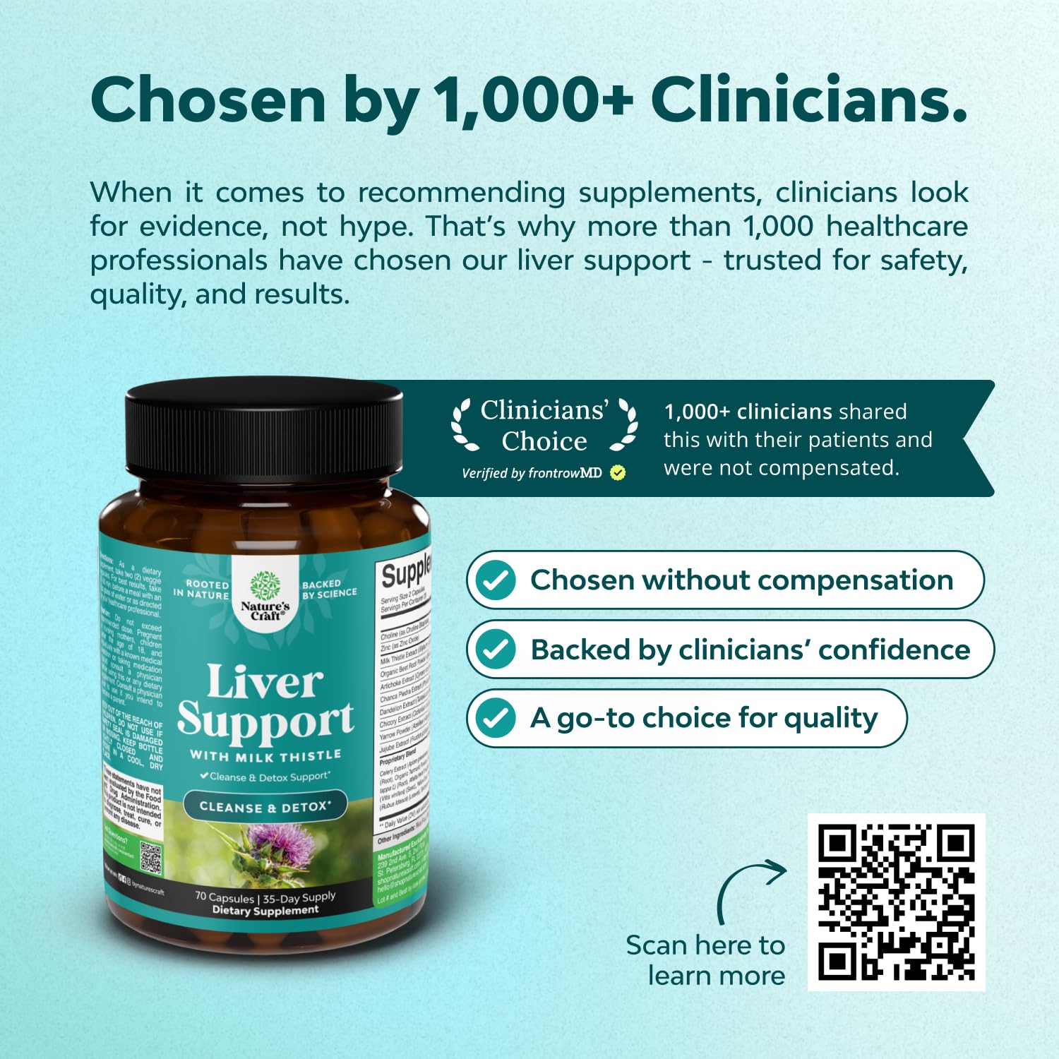 Natures Craft Artichoke Liver Support Supplement side view