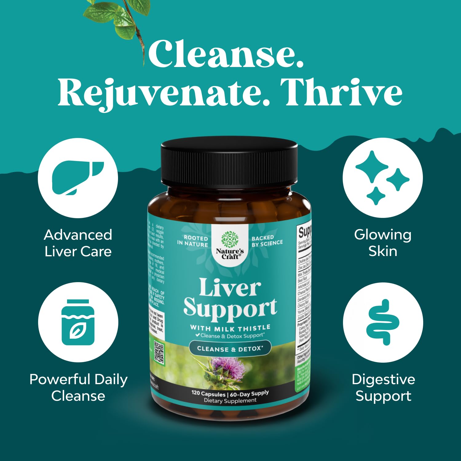 Natures Craft Artichoke Liver Support Supplement side view