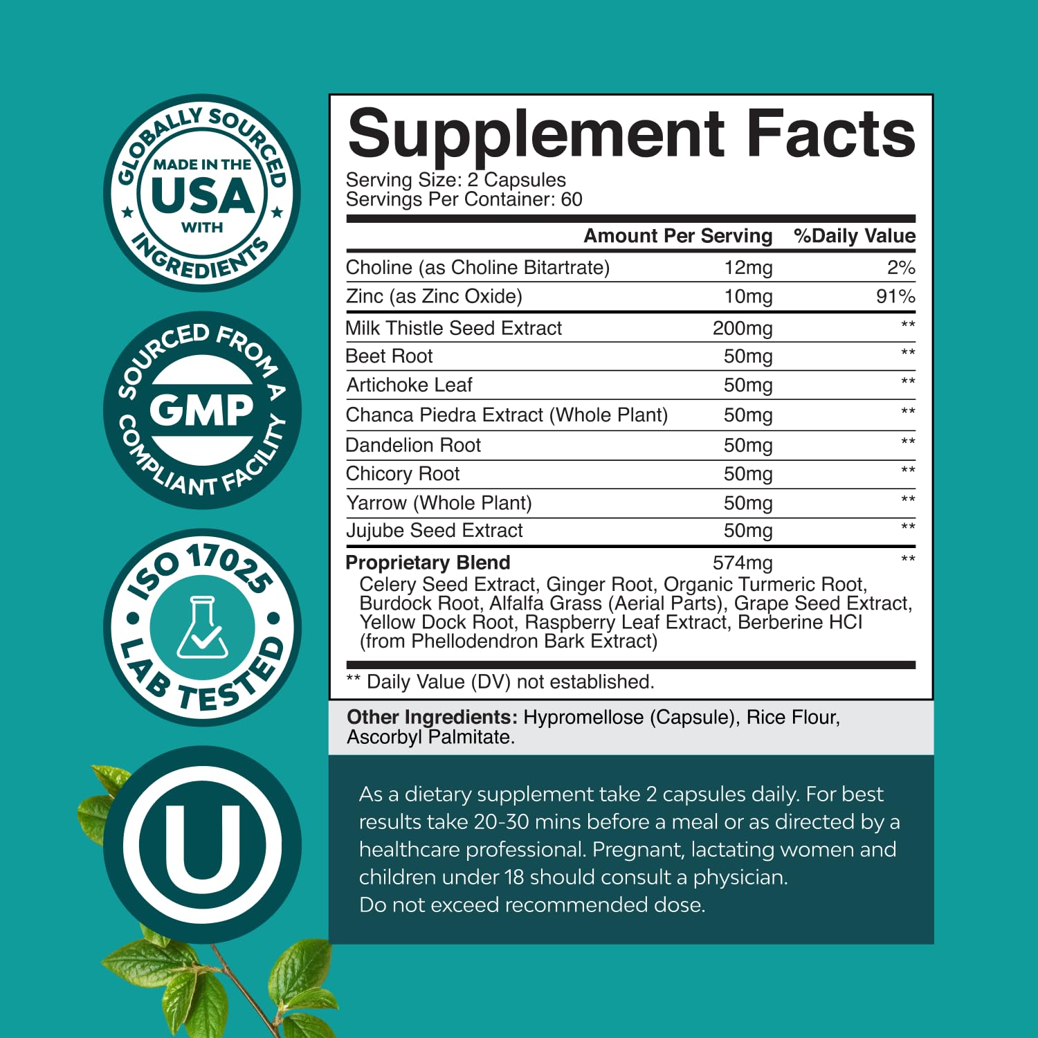 Natures Craft Artichoke Liver Support Supplement with measuring scoop