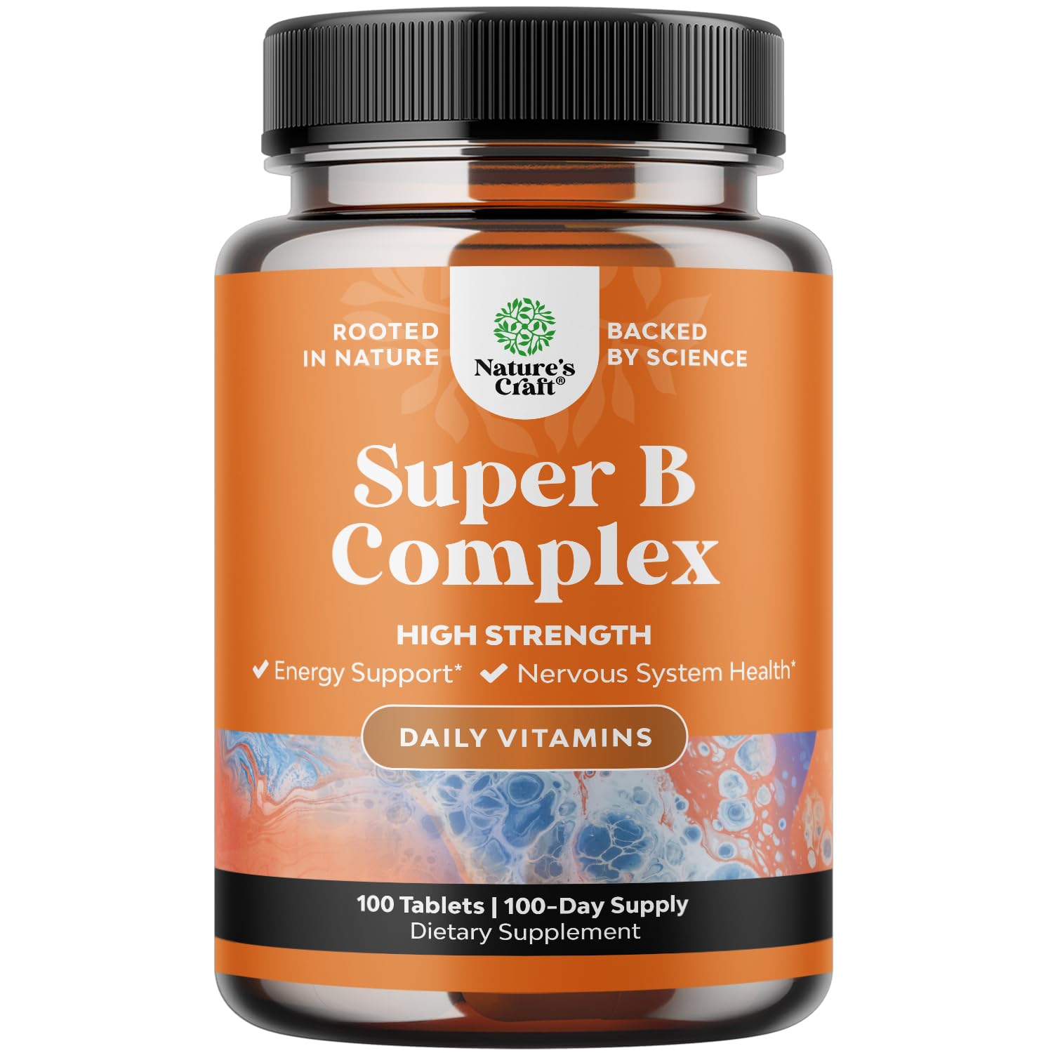 Natures Craft B-Complex Vitamin Supplement 150g front view