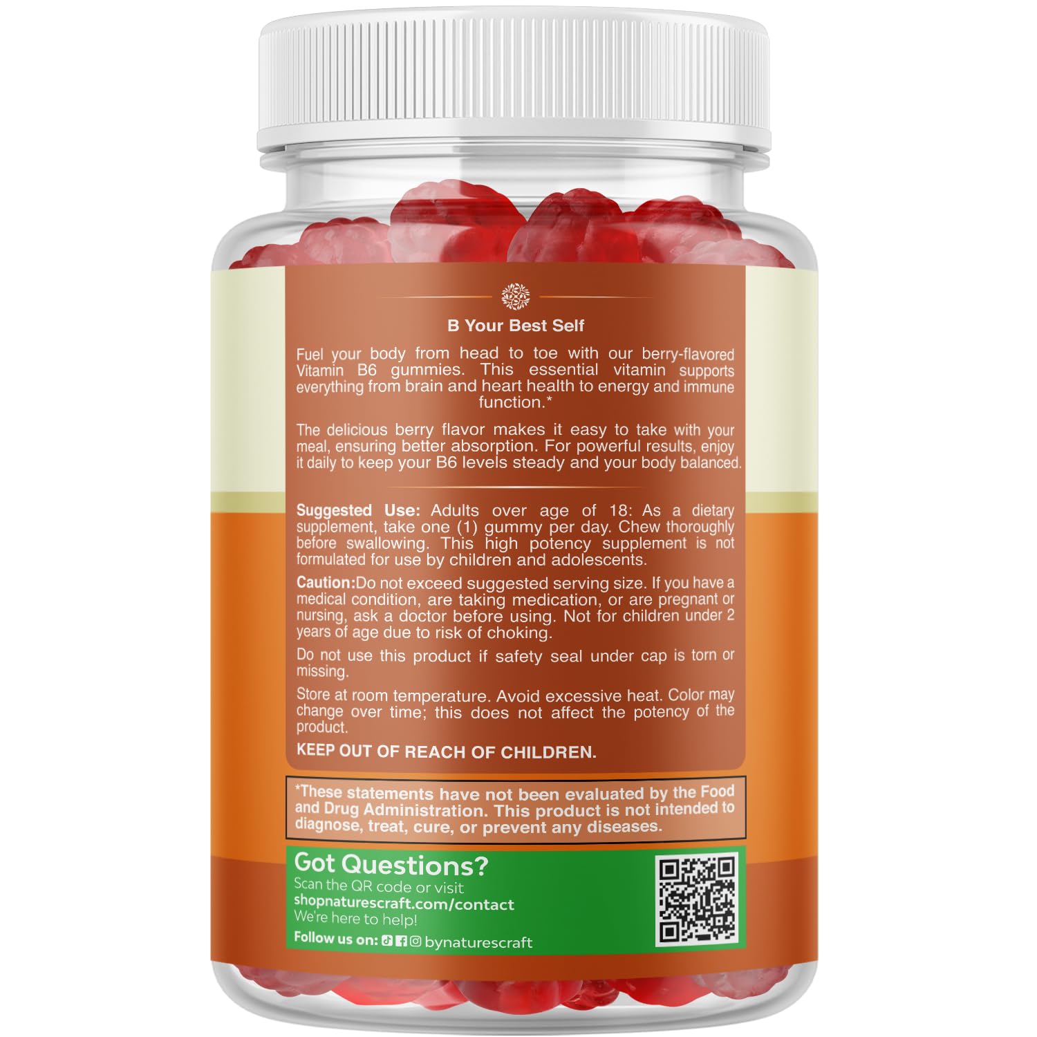 Natures Craft B6 Gummies packaging side view