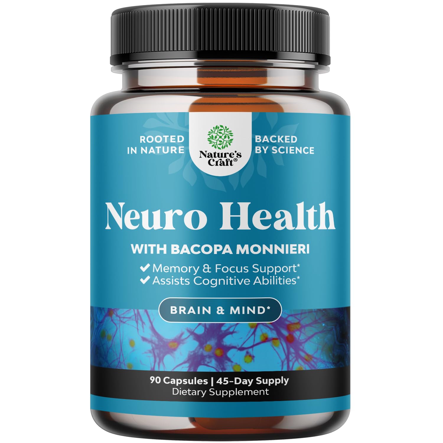 Natures Craft Bacopa Monnieri Memory Support Capsules front view
