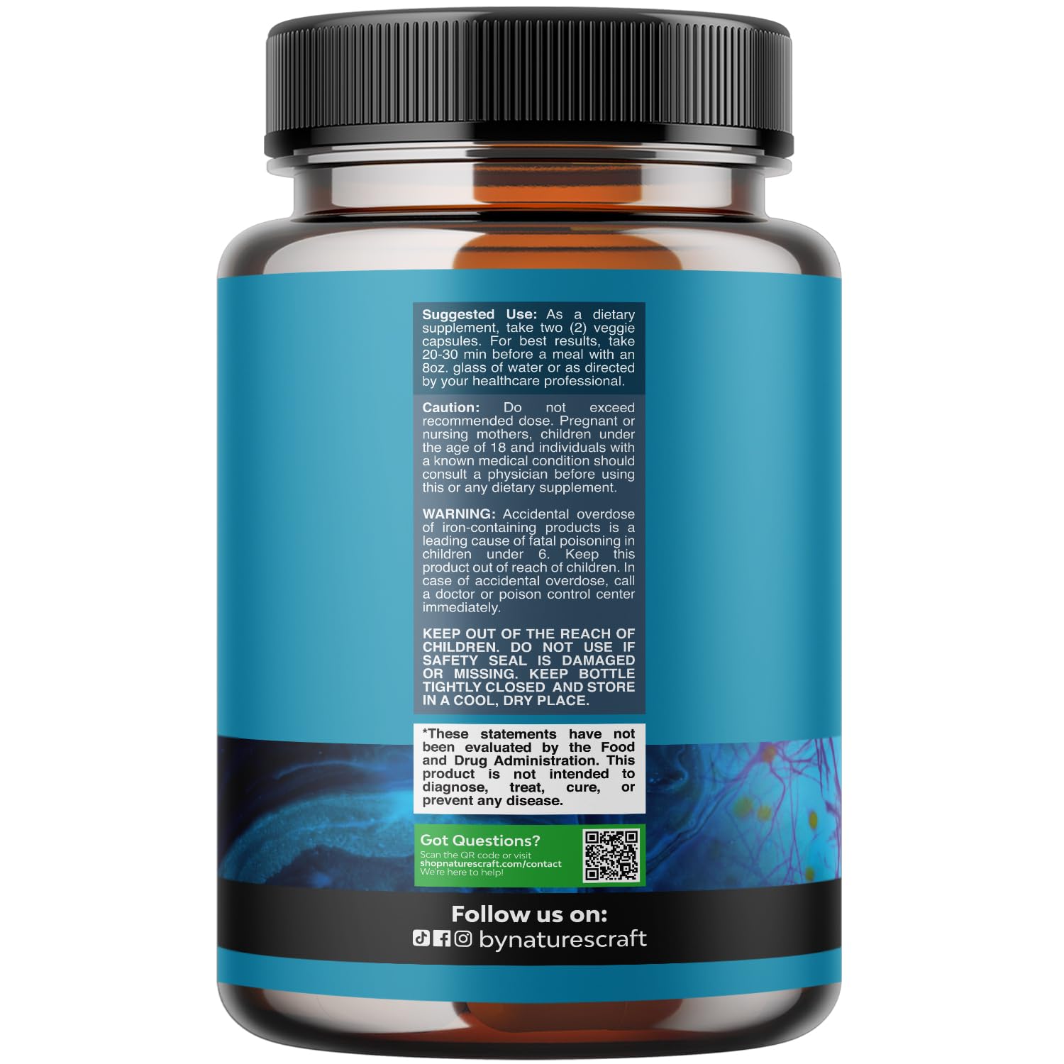 Natures Craft Bacopa Monnieri supplement bottle side view