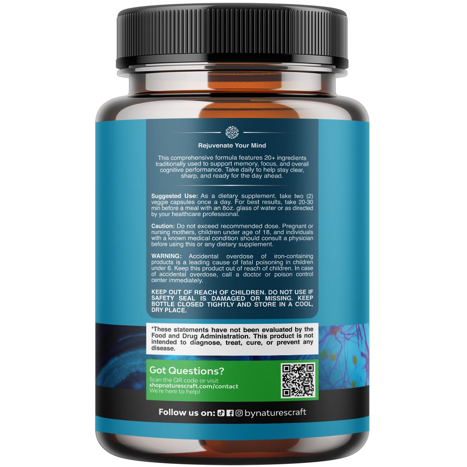 Natures Craft Bacopa Monnieri supplement capsules close-up
