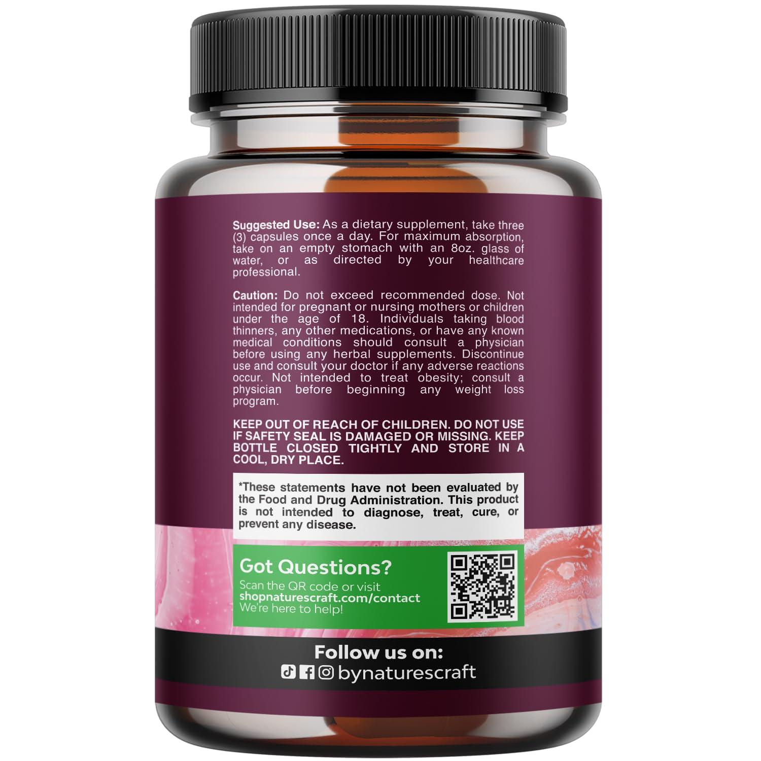 Natures Craft Biotin Collagen Peptides Capsules side view