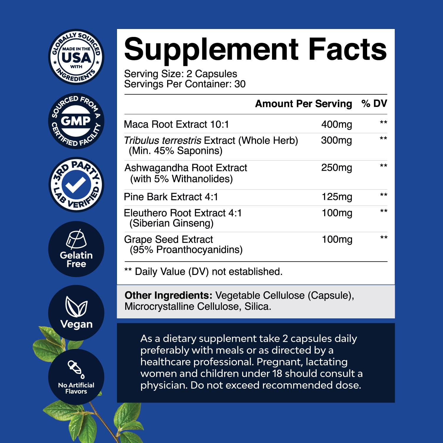 Natures Craft Black Maca Root Capsules bottle with label