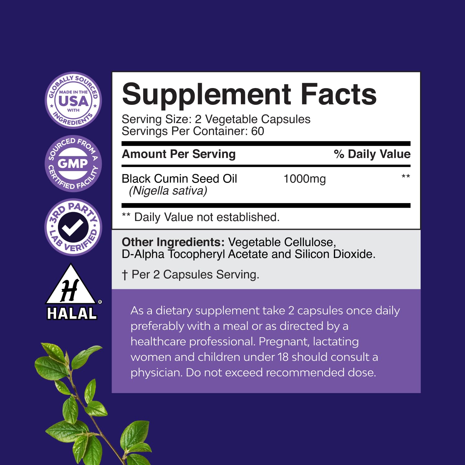 Natures Craft Black Seed Oil Capsules bottle with label