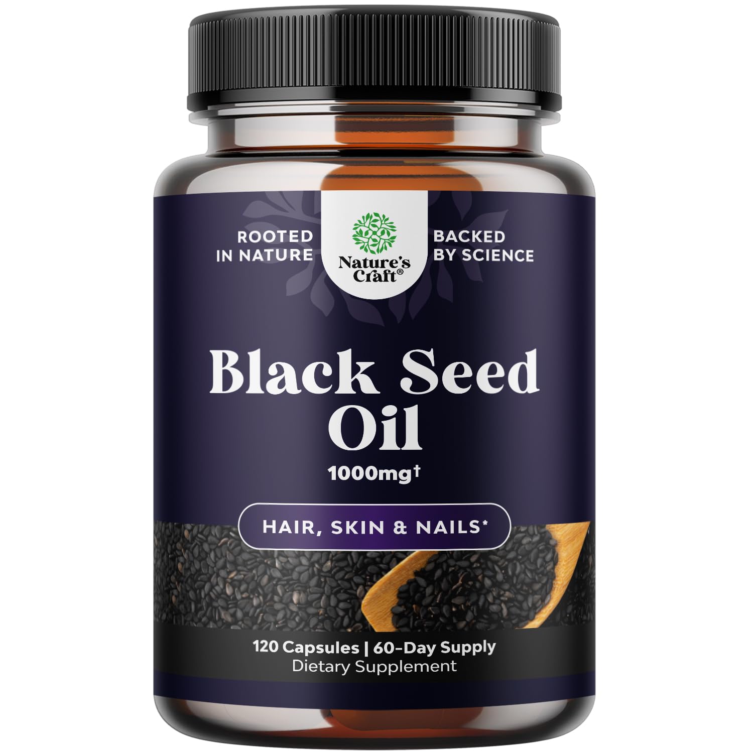 Natures Craft Black Seed Oil Capsules front view
