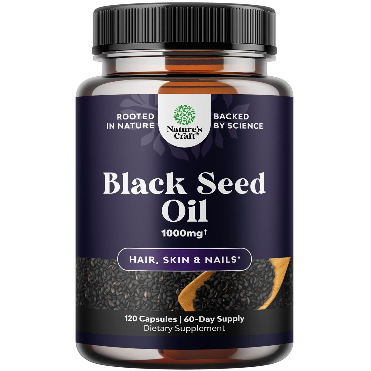 Natures Craft Black Seed Oil Capsules front view
