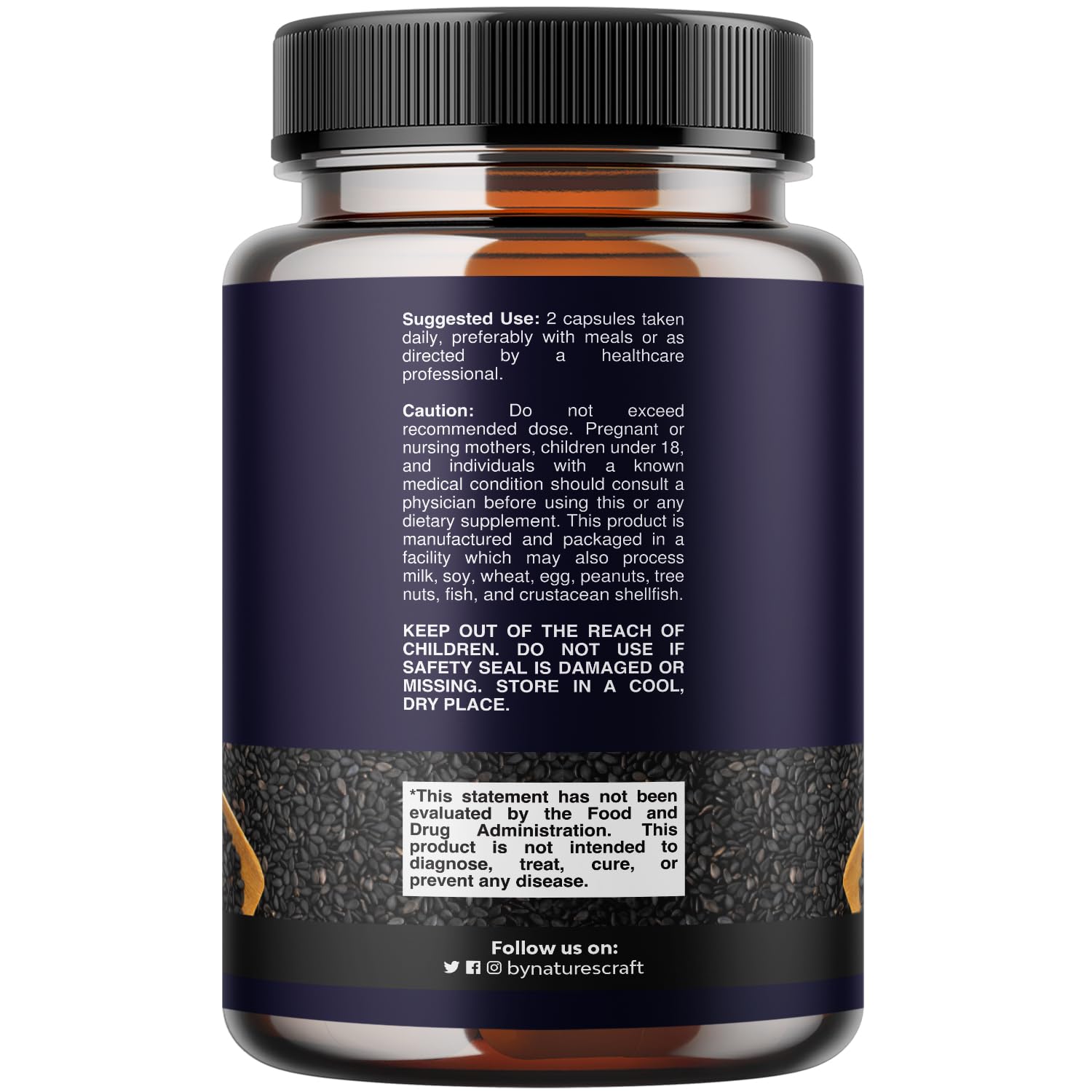 Natures Craft Black Seed Oil Capsules side view