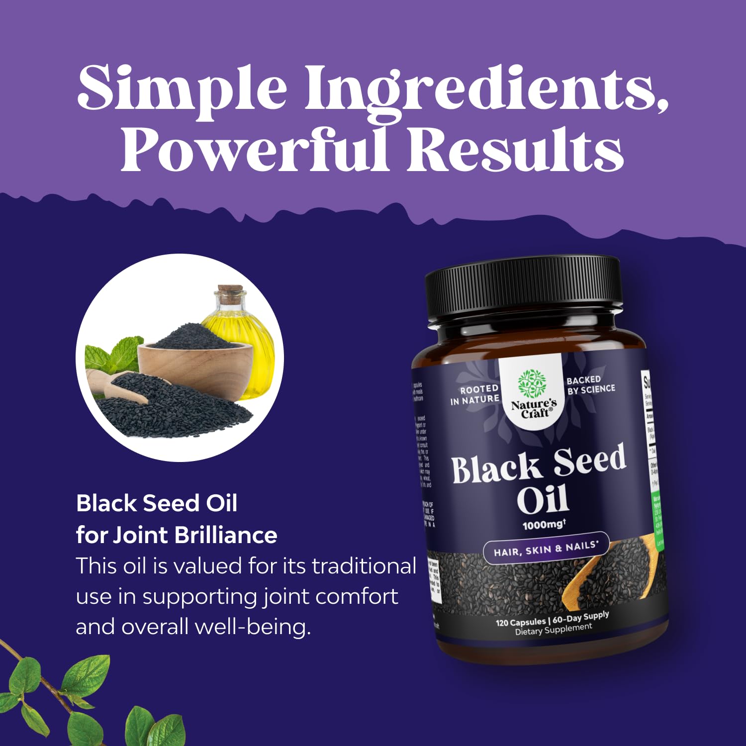 Natures Craft Black Seed Oil Capsules with measuring spoon